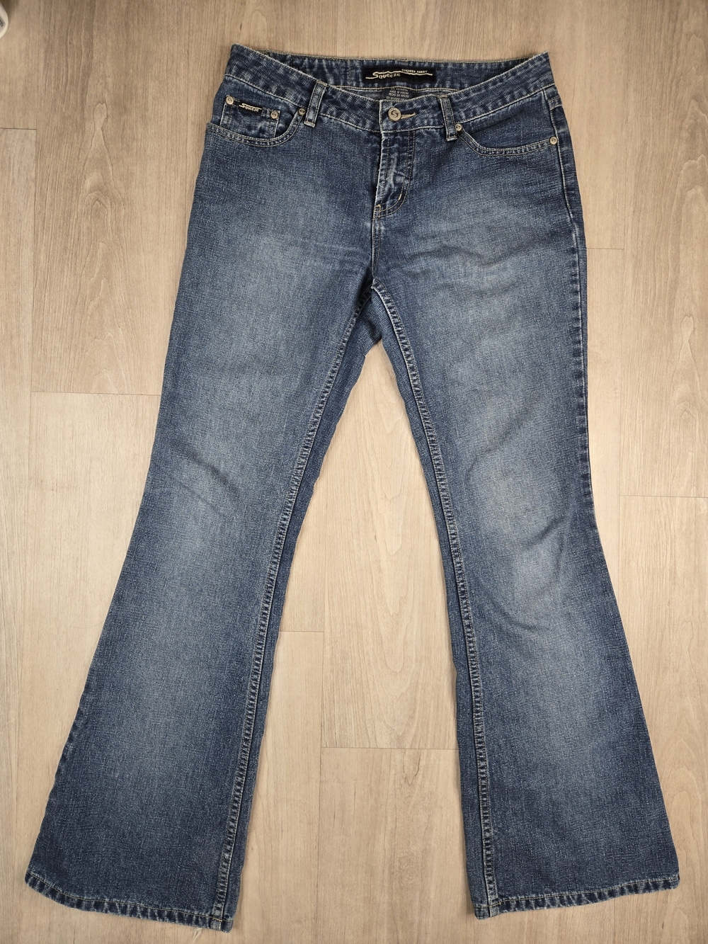 Vintage Y2K Squeeze Stephen Hardy Womens 7/8 Flare Jeans Blue Denim Pants